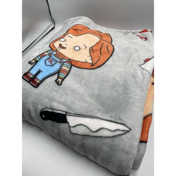 NEW Chucky Halloween Plush Throw Blanket Rare-Fast Shipping!!! - Picture 7 of 10